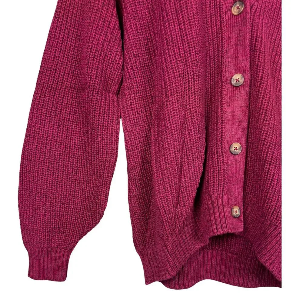 Old‎ Navy Girls Sweater Cardigan Noble Garnet Cocoon Balloon Sleeves XL (12) New